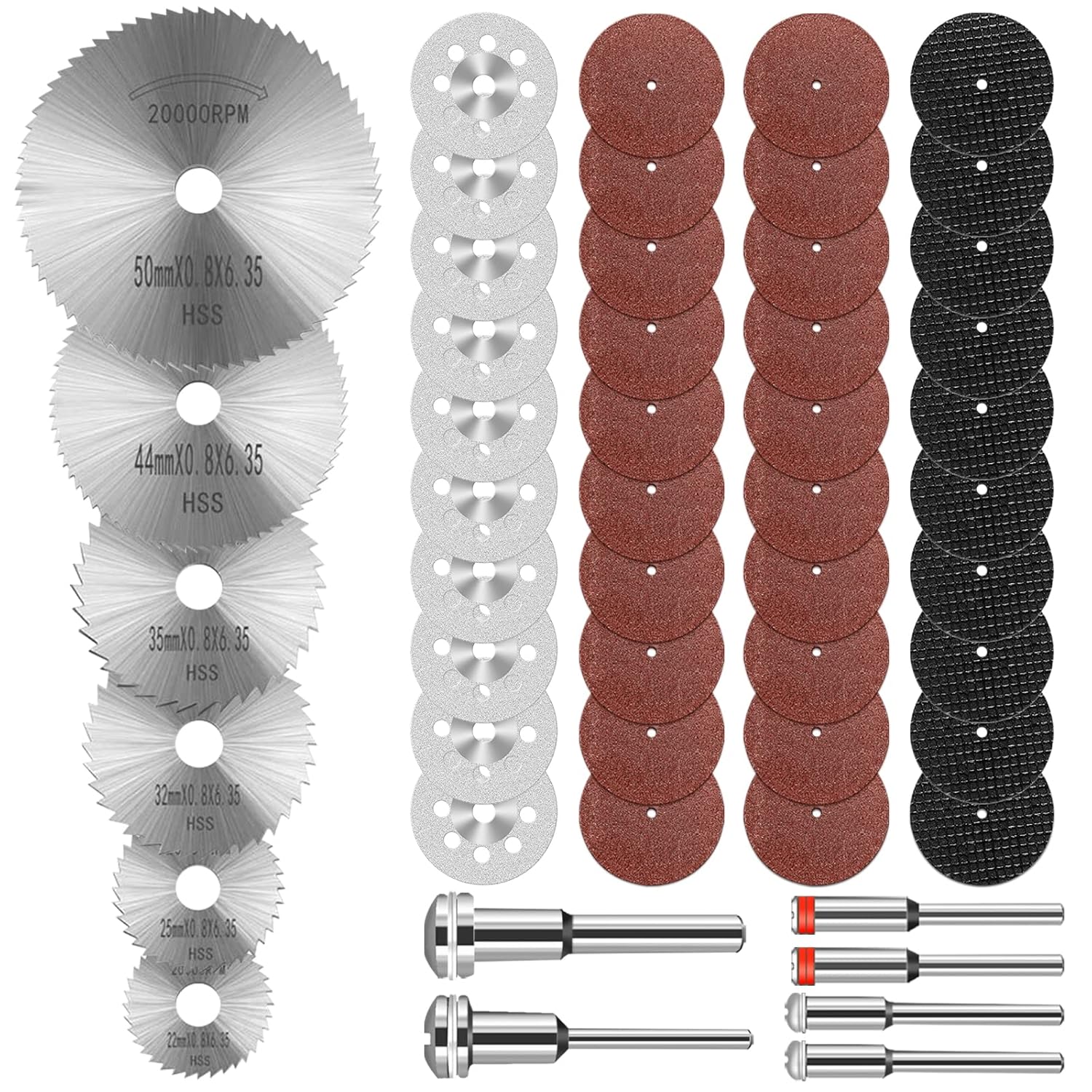 Cutting Discs Compatible with Dremel Rotary Tool, HSS Circular Saw Blades, Diamond Cutting Wheels, Resin Cutting Discs, Cutting Wheel Set for Wood Metal Plastic Stone Glass DIY Crafts