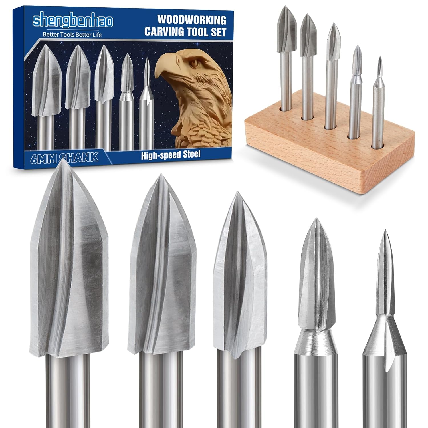 Wood Carving Drill Bits Set for Dremel Rotary Tool, Engraving Drill Bits Wood Carving Tools with 1/8” Shank for DIY Woodworking Carving Grinding Engraving Drilling Micro Sculpture