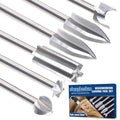 Wood Carving Bits for Dremel Rotary Tools, 6 Pcs Wood Carving Drill Bits Set, 1/8” Shank Rotary Tool Bits for DIY Woodworking Carving Engraving Grinding Drilling Micro Sculpture