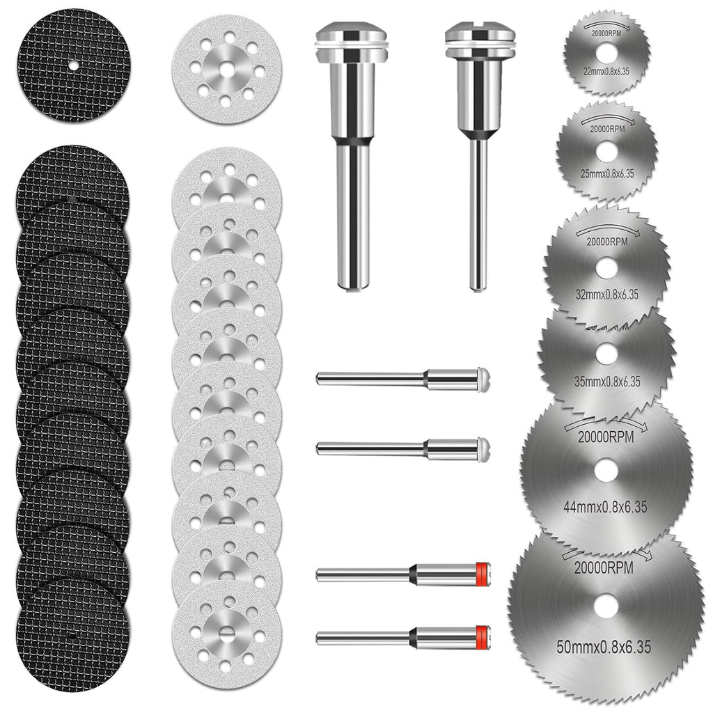 Cutting Discs for Dremel Rotary Tool, HSS Circular Saw Blades, 545 Diamond Cutting Wheel, Resin Cutting Discs, Cutting Wheel Set for Cutting Wood Metal Plastic Stone Glass Aluminium and Make DIY Craft