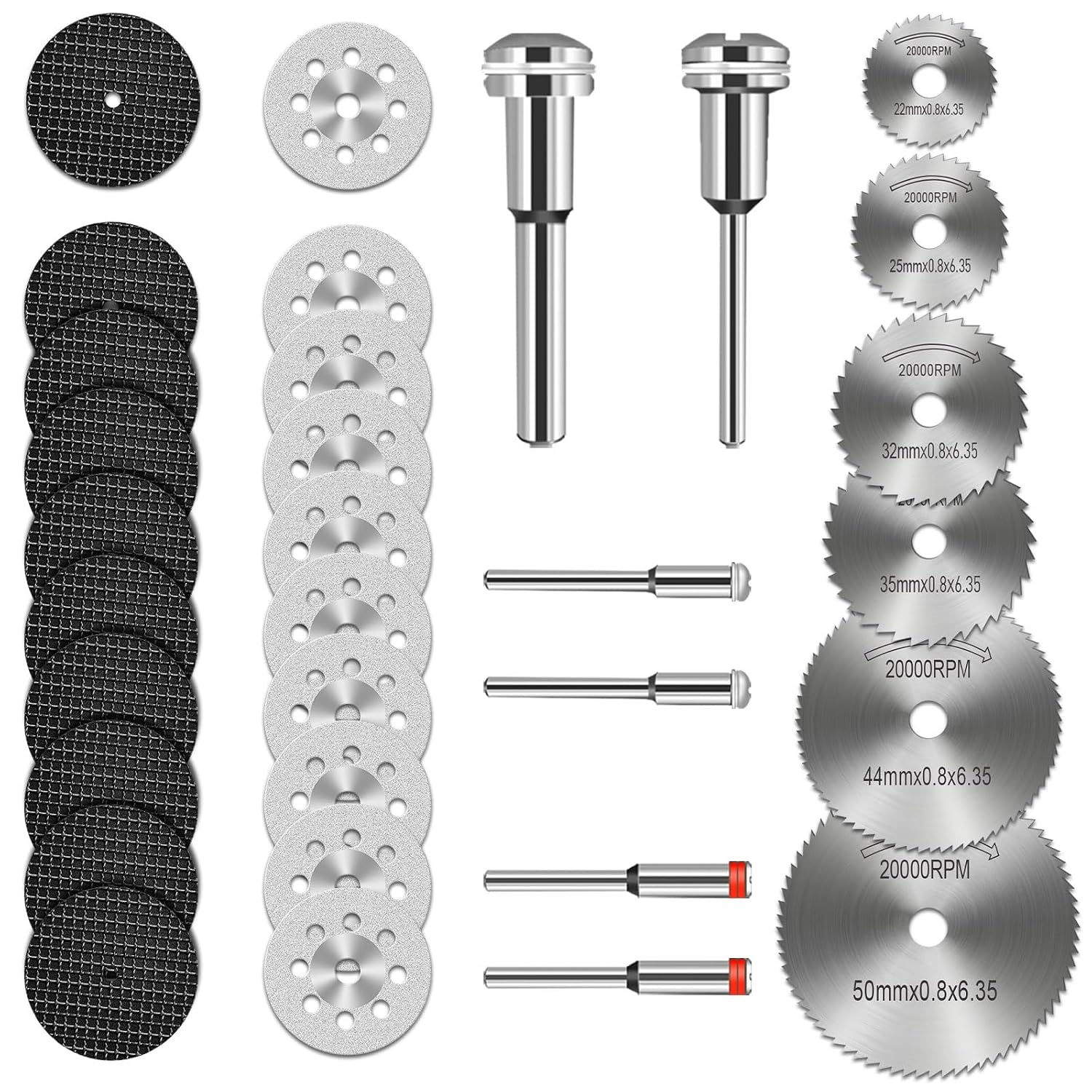 Cutting Discs for Dremel Rotary Tool, HSS Circular Saw Blades, 545 Diamond Cutting Wheel, Resin Cutting Discs, Cutting Wheel Set for Cutting Wood Metal Plastic Stone Glass Aluminium and Make DIY Craft