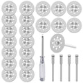 20pcs 545 Diamond Cutting Wheel Cut Off Discs Coated (22mm) for Dremel Rotary Tool with 402 Mandrel (3mm) 4pcs and Screwdriver for Cutting Glass, Stone, Ceramic, Marble, Tile, Plastic