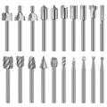 Wood Carving Bits Engraving Router Bit, 20pcs HSS Different Rotary Burr Set with 1/8"(3mm) Shank for Rotary Tools for DIY Woodworking, Carving, Drilling, Engraving, Trimming