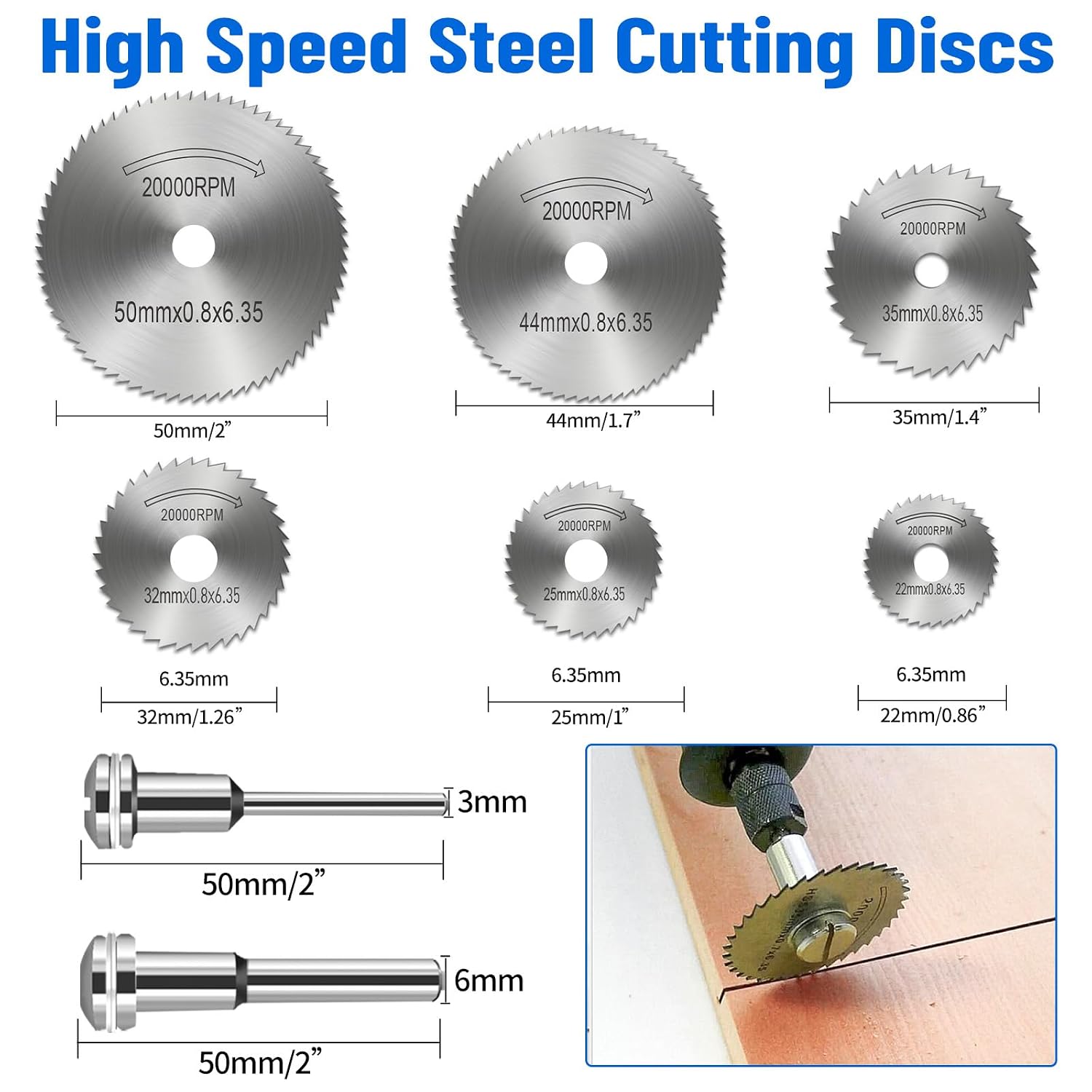 Cutting Discs for Dremel Rotary Tool, HSS Circular Saw Blades, 545 Diamond Cutting Wheel, Resin Cutting Discs, Cutting Wheel Set for Cutting Wood Metal Plastic Stone Glass Aluminium and Make DIY Craft