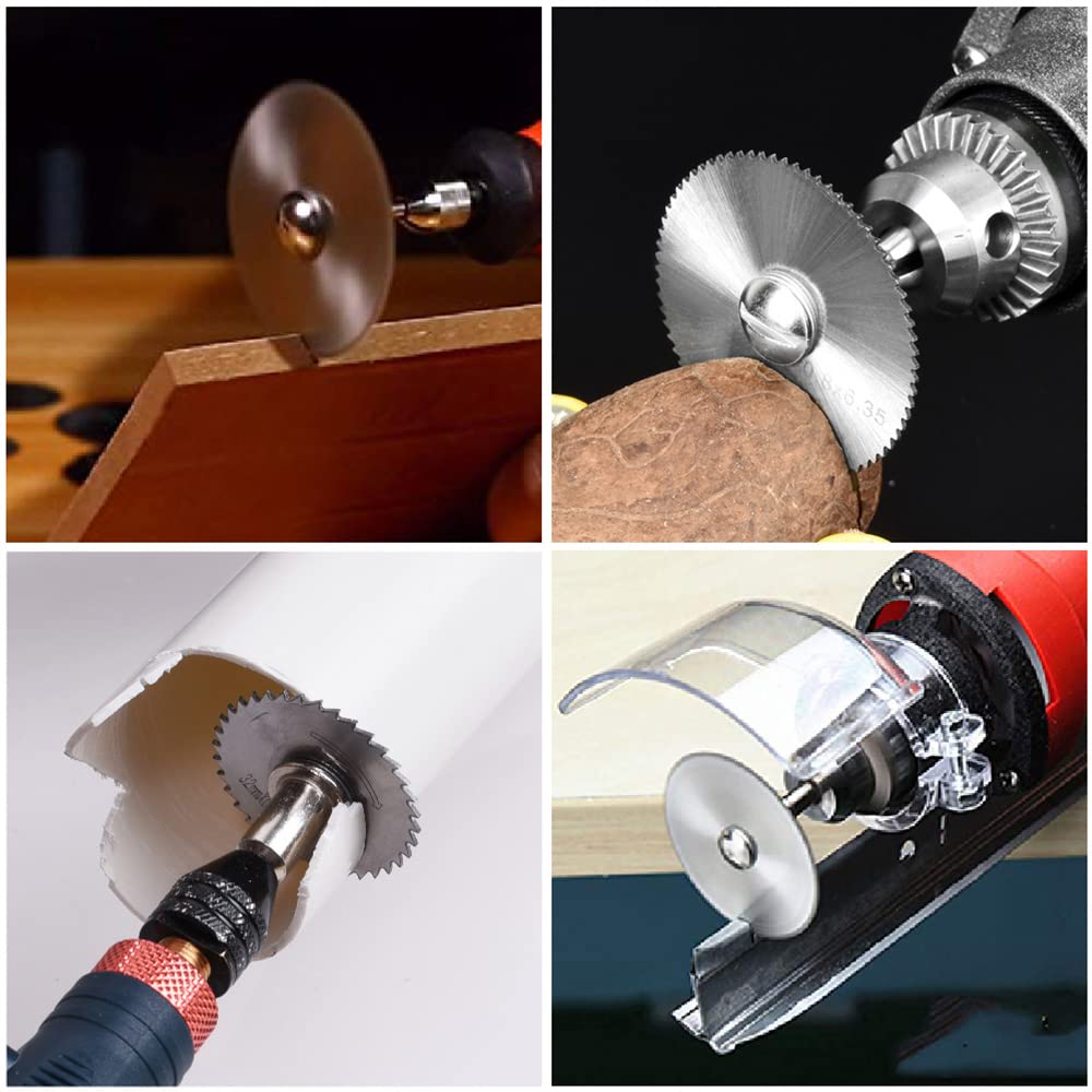 Cutting Discs Compatible with Dremel Rotary Tool, HSS Circular Saw Blades, Diamond Cutting Wheels, Resin Cutting Discs, Cutting Wheel Set for Wood Metal Plastic Stone Glass DIY Crafts