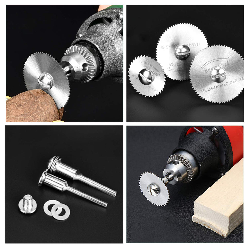 8Pcs Rotary Drill Saw Blades, Steel Saw Disc Wheel Cutting Blades with 1/8" Straight Shank Mandrel for Dremel Fordom Drills Rotary Tools (Power Tools are not Included)
