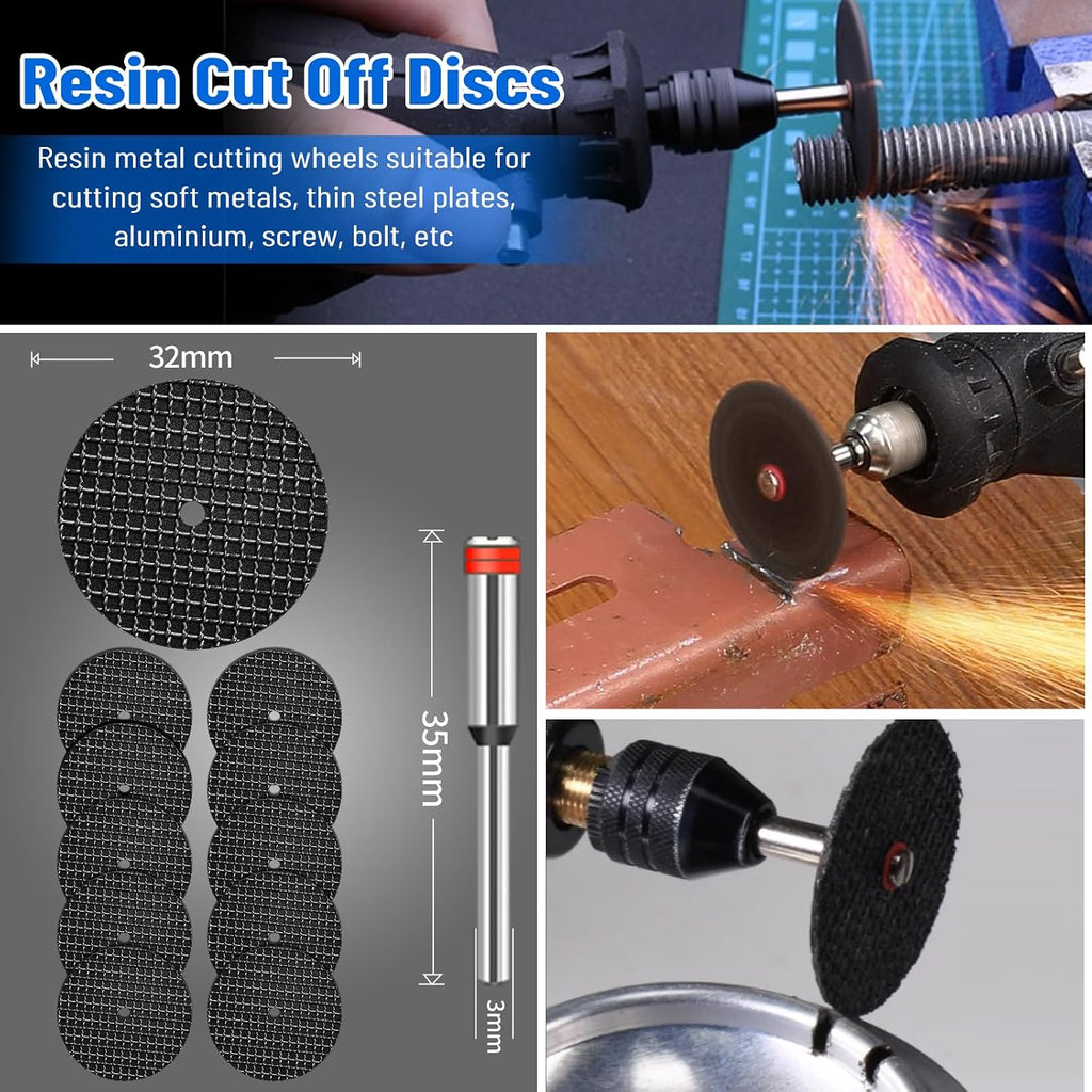 Cutting Discs for Dremel Rotary Tool, HSS Circular Saw Blades, 545 Diamond Cutting Wheel, Resin Cutting Discs, Cutting Wheel Set for Cutting Wood Metal Plastic Stone Glass Aluminium and Make DIY Craft