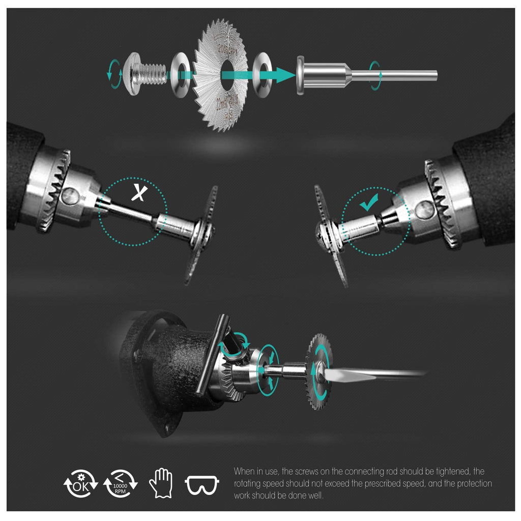 Cutting Discs Compatible with Dremel Rotary Tool, HSS Circular Saw Blades, Diamond Cutting Wheels, Resin Cutting Discs, Cutting Wheel Set for Wood Metal Plastic Stone Glass DIY Crafts